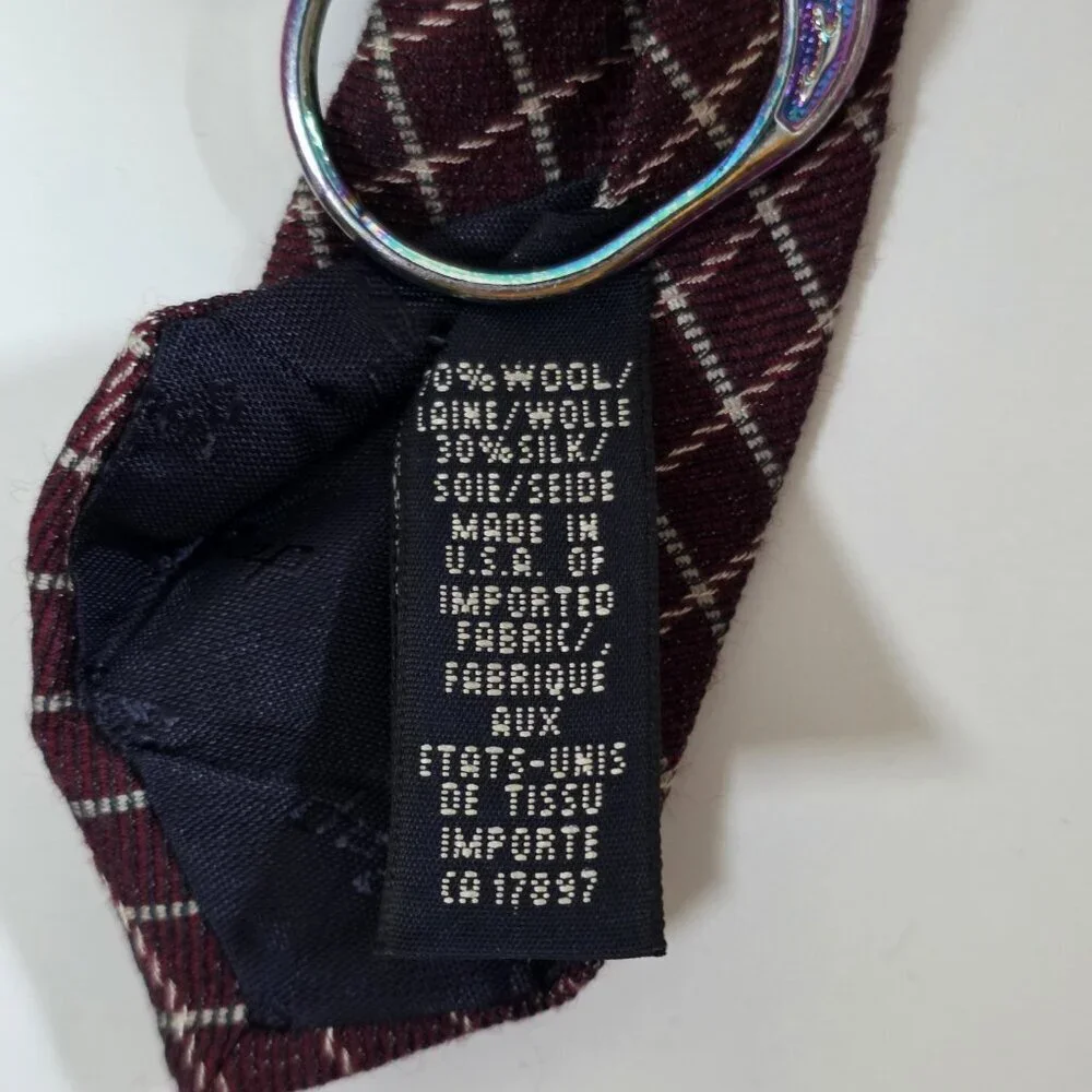Vtg Gap Wool Silk Tie Brown Beige Geometric Pattern Preppy Office USA W 4